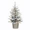 3ft. Pre-Lit Potted Flocked Artificial Christmas Tree, White LED Lights